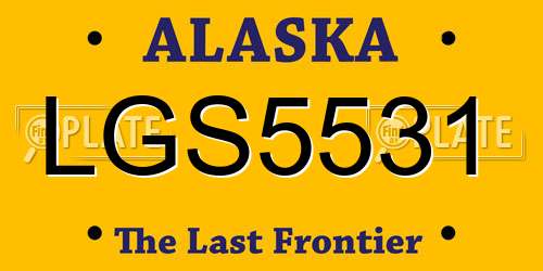 LGS5531 Alaska License Plate