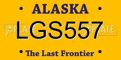 LGS557 Alaska License Plate