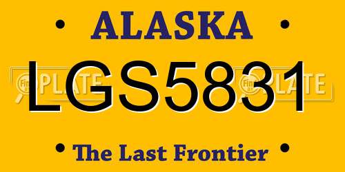 LGS5831 Alaska License Plate