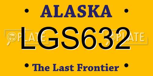 LGS632 Alaska License Plate