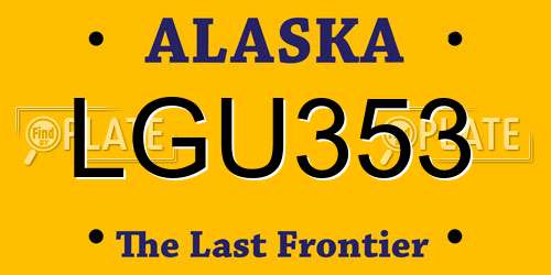 LGU353 Alaska License Plate