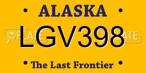 LGV398 Alaska License Plate
