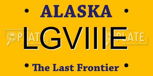LGVIIIE Alaska License Plate