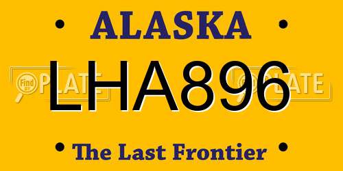 LHA896 Alaska License Plate