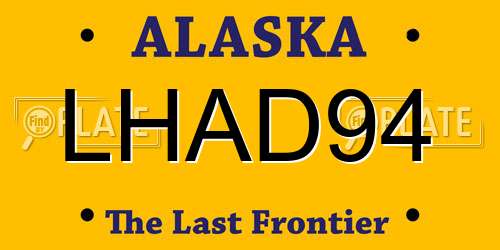 LHAD94 Alaska License Plate