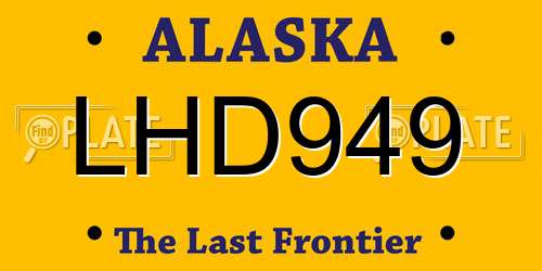 LHD949 Alaska License Plate