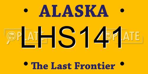 LHS141 Alaska License Plate