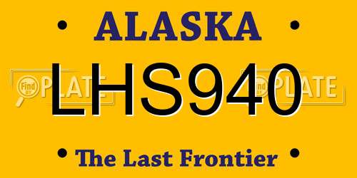 LHS940 Alaska License Plate