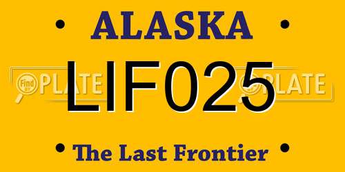 LIF025 Alaska License Plate