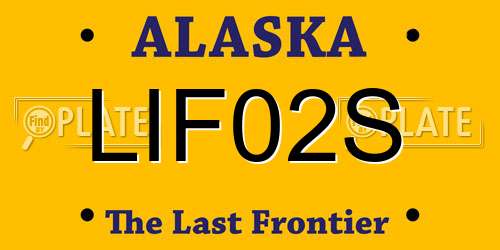 LIF02S Alaska License Plate