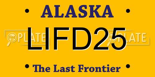 LIFD25 Alaska License Plate
