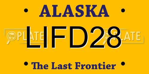 LIFD28 Alaska License Plate