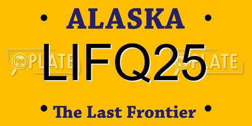 LIFQ25 Alaska License Plate