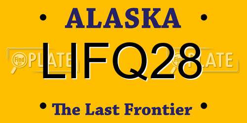 LIFQ28 Alaska License Plate