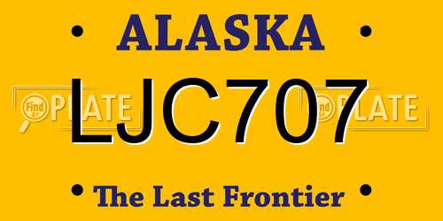 LJC707 Alaska License Plate