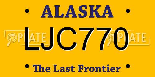 LJC770 Alaska License Plate