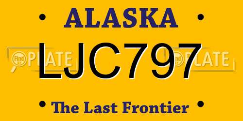 LJC797 Alaska License Plate