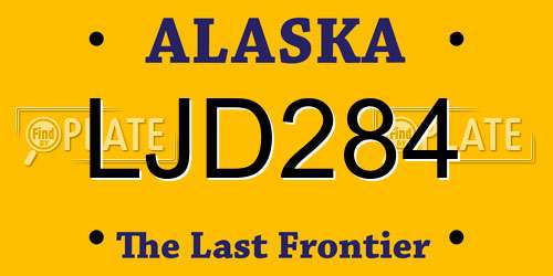 LJD284 Alaska License Plate