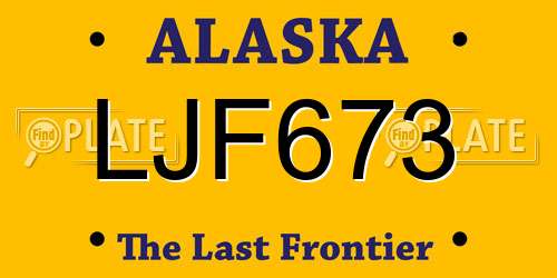 LJF673 Alaska License Plate