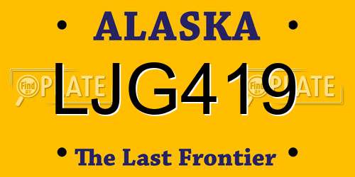 LJG419 Alaska License Plate