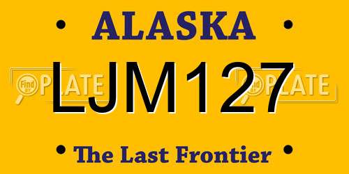 LJM127 Alaska License Plate