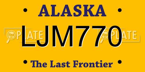LJM770 Alaska License Plate