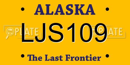 LJS109 Alaska License Plate