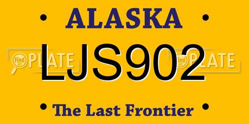 LJS902 Alaska License Plate