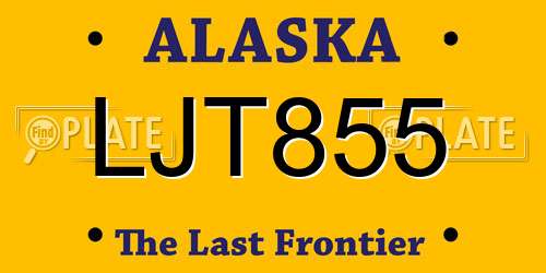 LJT855 Alaska License Plate