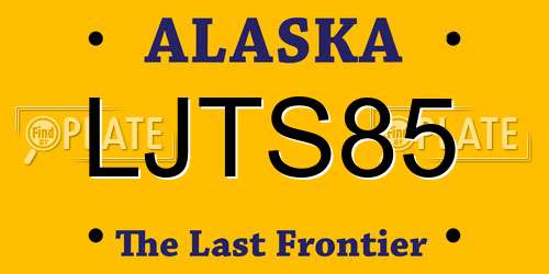 LJTS85 Alaska License Plate