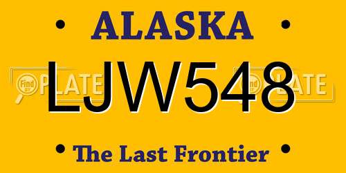 LJW548 Alaska License Plate
