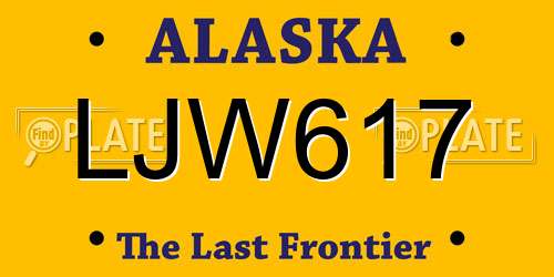 LJW617 Alaska License Plate