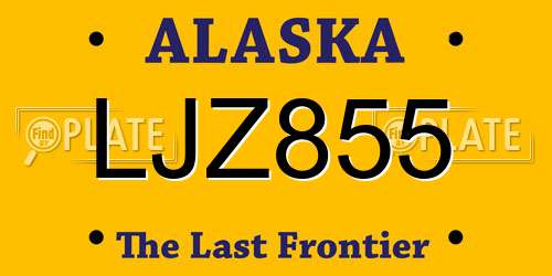 LJZ855 Alaska License Plate