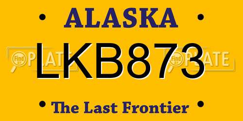 LKB873 Alaska License Plate