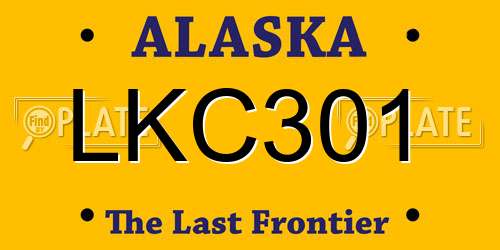 LKC301 Alaska License Plate