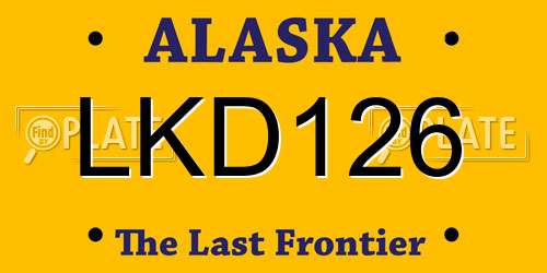LKD126 Alaska License Plate