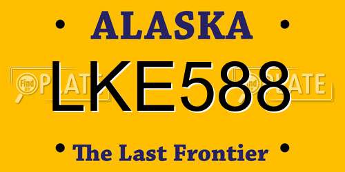 LKE588 Alaska License Plate