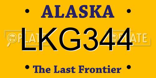 LKG344 Alaska License Plate