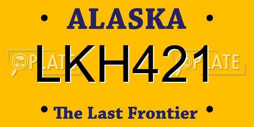 LKH421 Alaska License Plate