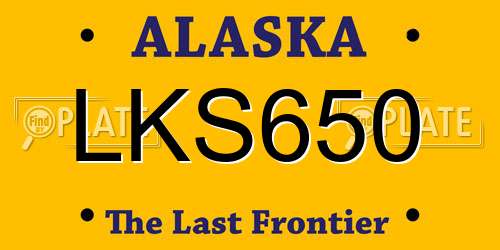 LKS650 Alaska License Plate