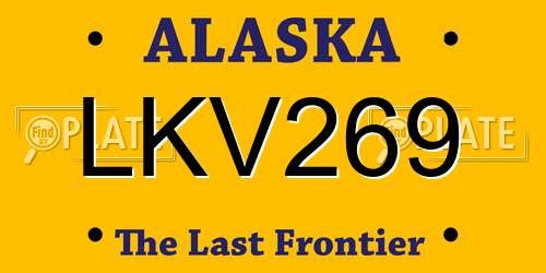 LKV269 Alaska License Plate