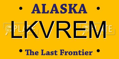 LKVREM Alaska License Plate