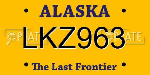 LKZ963 Alaska License Plate