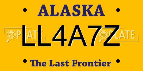 LL4A7Z Alaska License Plate