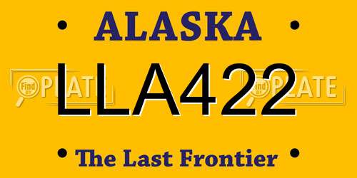LLA422 Alaska License Plate