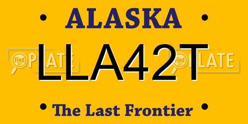LLA42T Alaska License Plate