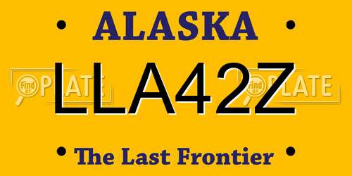 LLA42Z Alaska License Plate