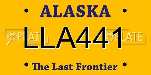 LLA441 Alaska License Plate