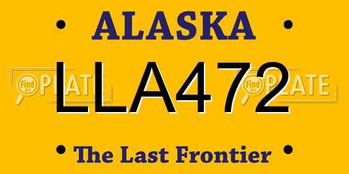 LLA472 Alaska License Plate