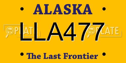 LLA477 Alaska License Plate